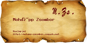 Mohápp Zsombor névjegykártya